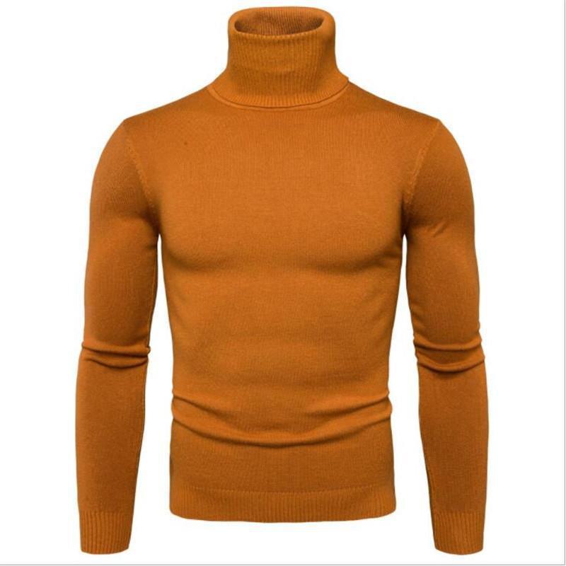 Men's Slim Fit Turtleneck Sweater for Cross-border Trade, Autumn/Winter Warmth.