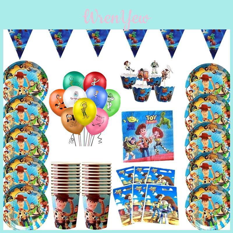 Story Toy Theme Buzz Woody Bo Peep Birthday Party Supplies Plates Cups Banner