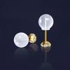 100PCS Comfortable Silicone Stud Earrings Back Buckle, Transparent Round Light Bulb Shape Ear Plug Non-irritating and Hypoallergenic