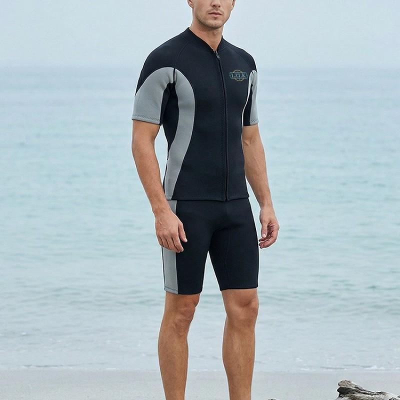 1.5mm SCR Neoprene Shorty Wetsuit Set Snorkeling Surfing Diving Men Winter Fall