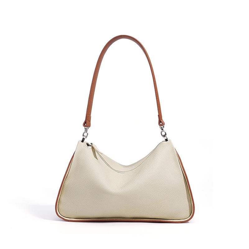 Bag women's new first-layer cowhide crossbody pillow bag women's niche commuting high-end simple leather shoulder bag