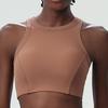 High Collar Willow Leaf Thread Beauty Back Exercise Underwear Women's High Strength Bubble Wrap Running Workout Bra Yoga Vest