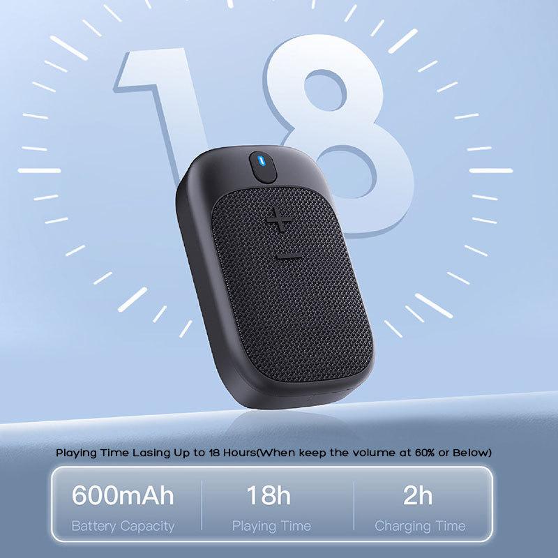 Altavoz Inalámbrico Bluetooth Portátil para Llevar Puesto, con Clip para Cuello o Mochila, Micrófono Incorporado para Senderismo, Correr, Montar, Aventura, etc.