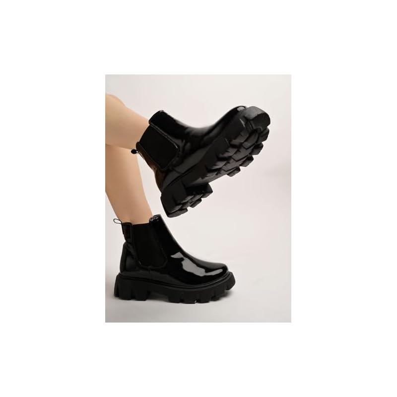 Shoetopia Girls Chelsea Black Chelsea Boot - 7 Uk (Girls-Chelsea-Black) 7 UK чёрный