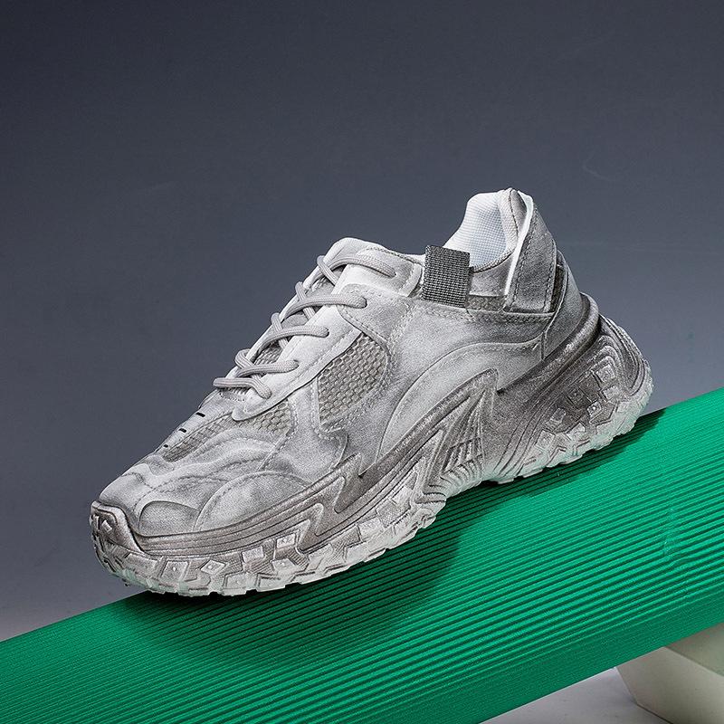 

Summer men s shoes breathable thick-soled mesh sports shoes men s trend shoes casual height increase dirty dad shoes trendy shoes 44