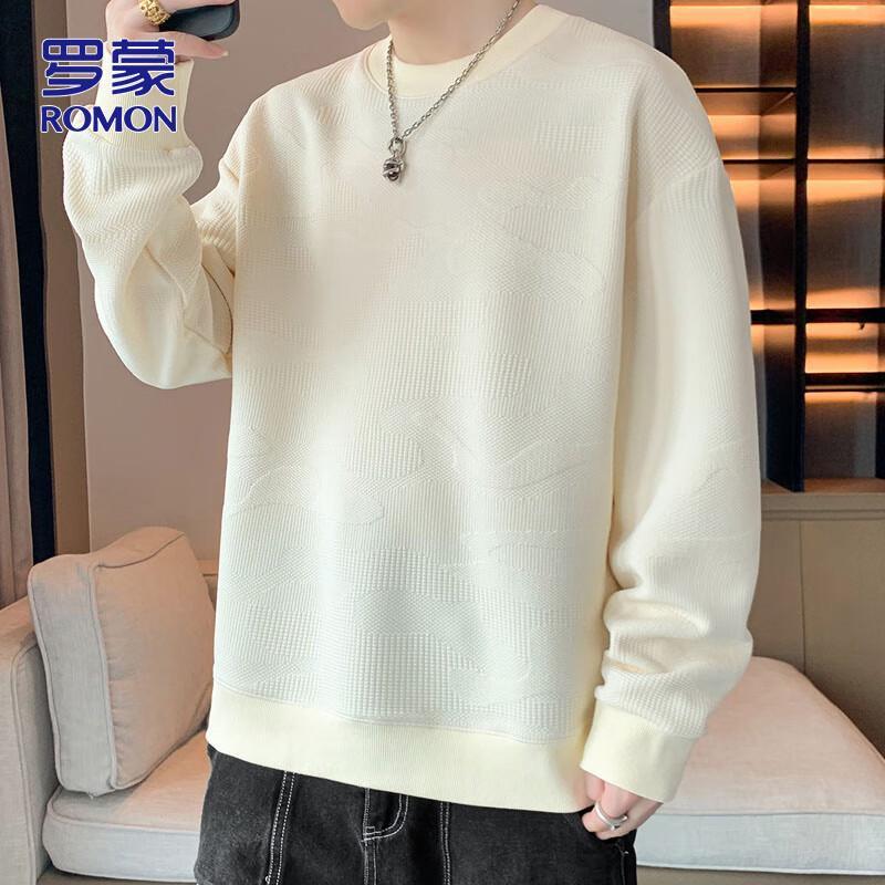

ROMON Men s Casual Long-Sleeve Crewneck Sweatshirt XL