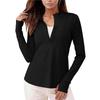 Women's Fashion Solid Slim Fit Casual Half Zip Quick Dry Stand Collar Fitness Sports Yoga Top Long Sleeve Lightweight Activewear