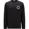 Moncler Pattern Embroidered Badge Crew Neck Long Sleeve T-Shirt Men tops Black I2-091-8D00016-8390T-999