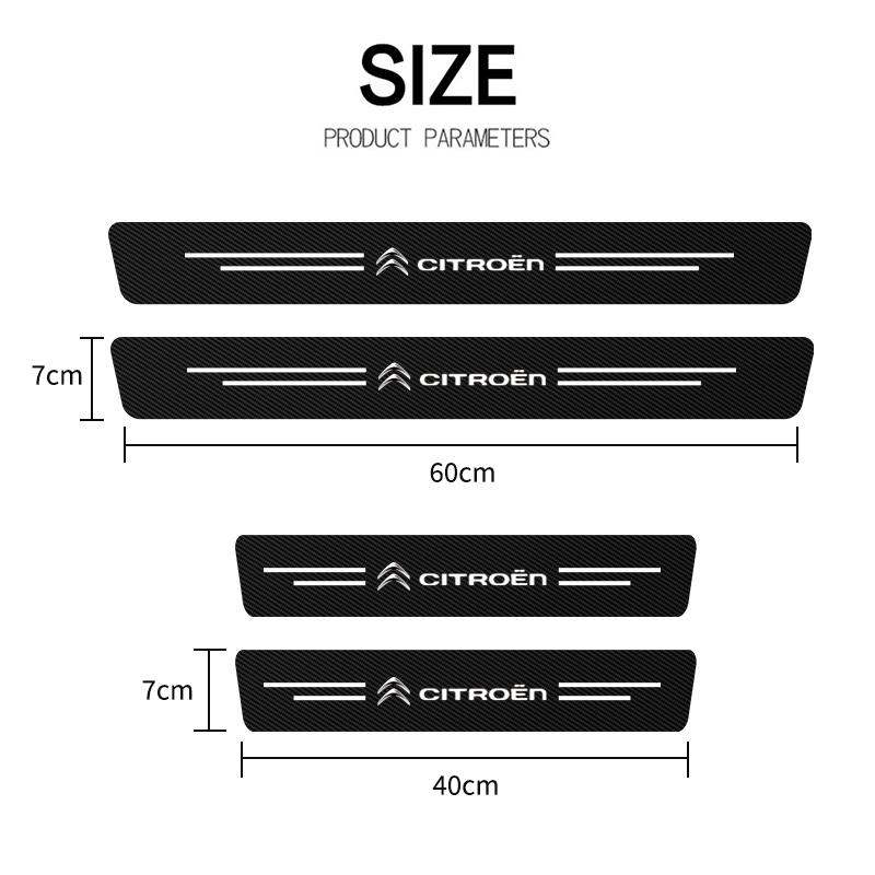 4PCS Car Door Sill Protective Films Stickers For Citroen C3 C4 C5 C1 C2 Berlingo Celysee Xsara Picasso Aircross Auto Accessories EI5