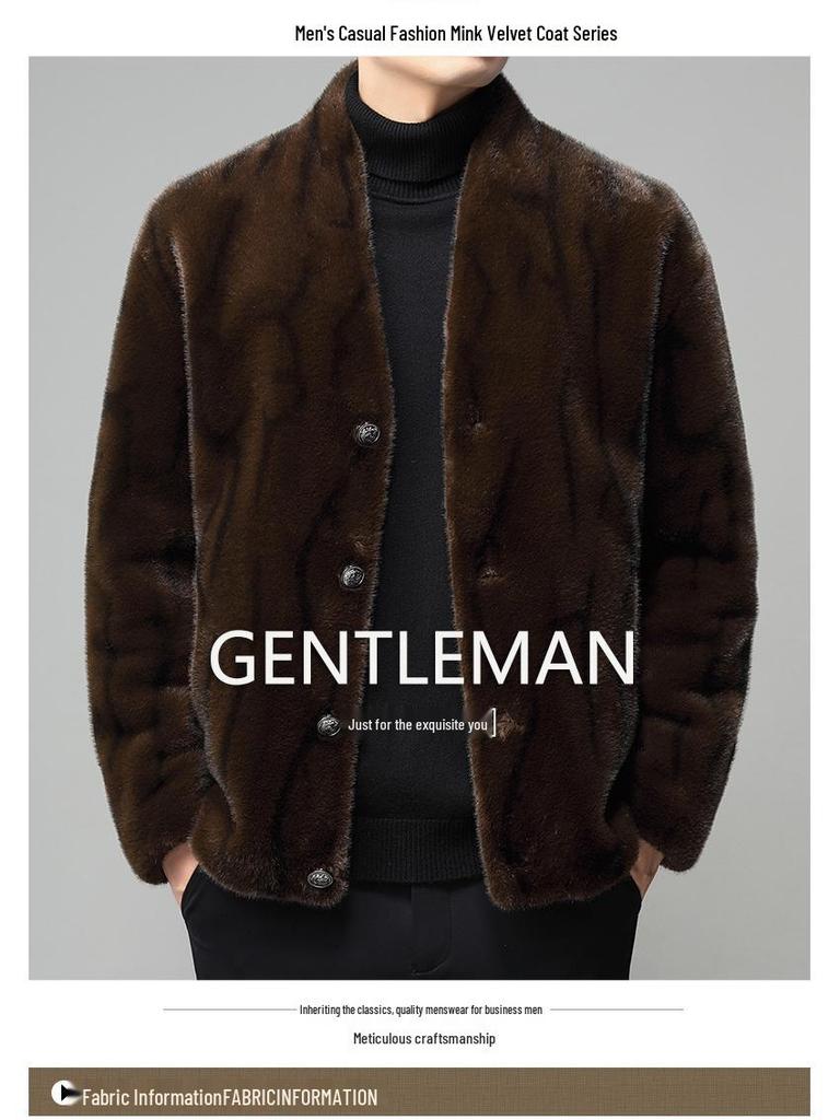 Golden Sable Velvet Men's Winter 2025 Loose Single-Breasted Wool Coat Jacket