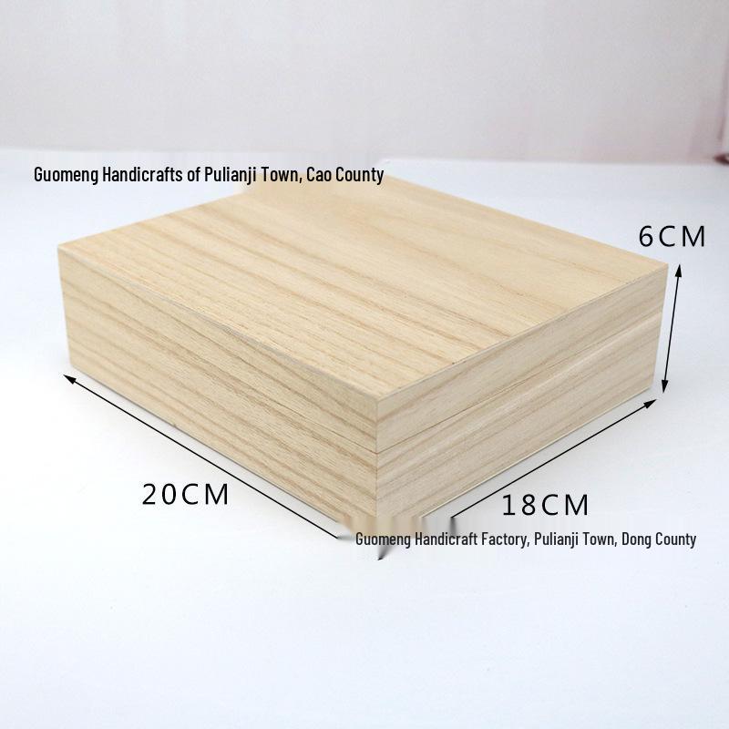 In-Stock Paulownia Wood Retro Flip-Top Rectangular Storage Box