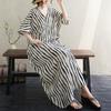 Short Sleeve Plus Size Cotton Vintage Stripe New In Dresses for Women Casual Loose Long Summer Dress