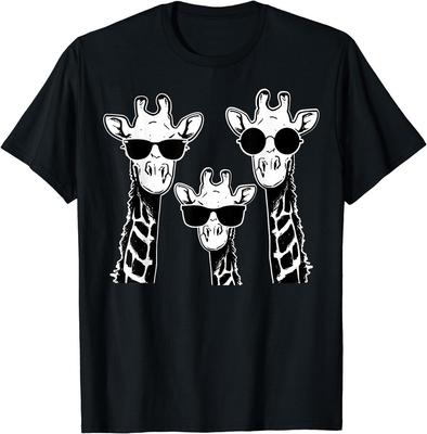 Rodina žiraf se slunečními brýlemi - Tričko s žirafou Velikost S-5XL Unisex tričko