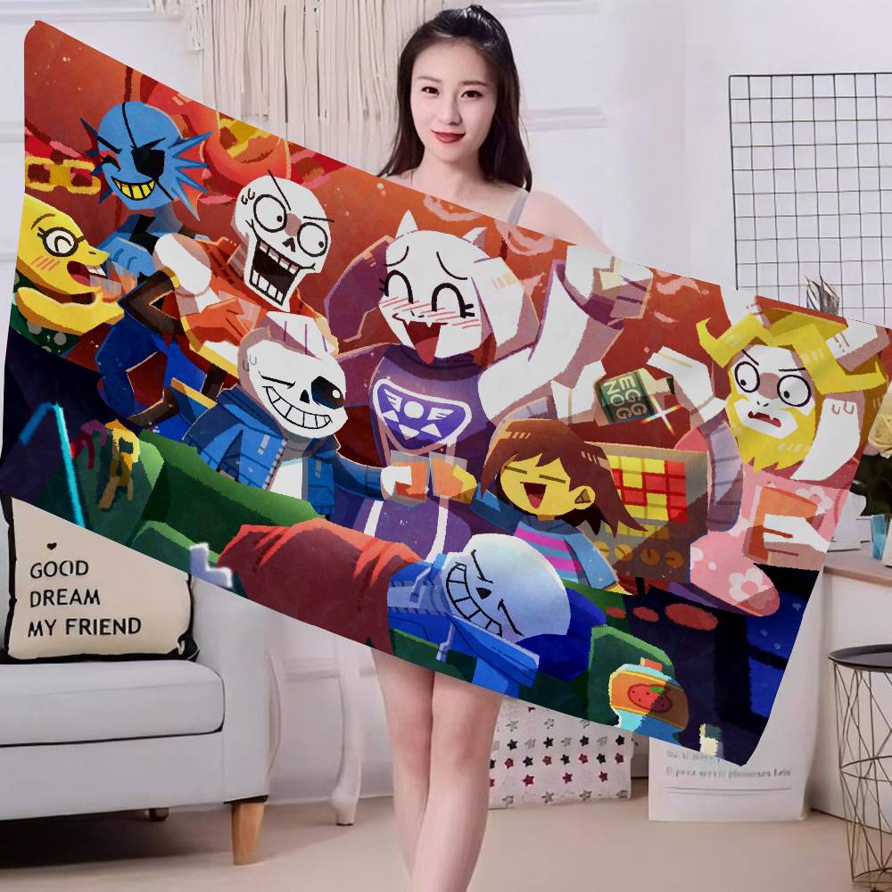 Anime Designs Game Undertale Microfiber Printed Beach Towel Mountain Climbing Yoga Beach Swimming Running Absorbent Soft Towel