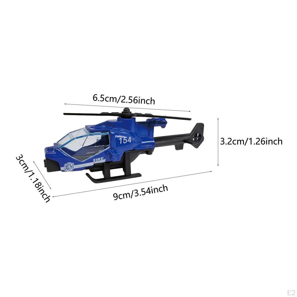 Small Diecast Alloy Helicopter Mini Model Plane Birthday Gift Cake Decoration Toy Collection