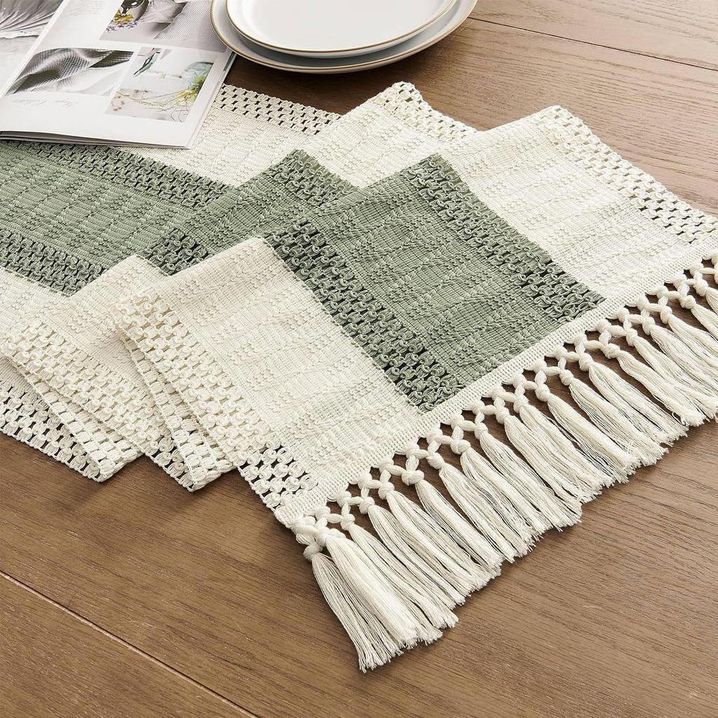 Hand-Knotted American Retro Crochet Table Runner, Long Openwork Tablecloth