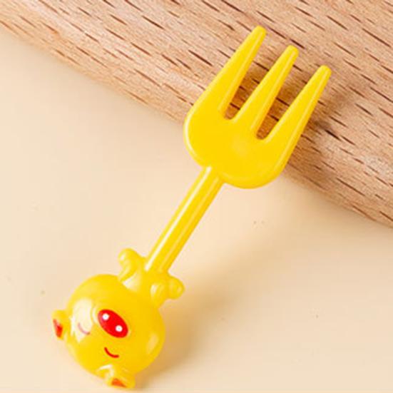 1 Set Fruit Fork Easy To Clean Non-slip Cartoon Lovely Ergonomic Animal Farm Car Fruit Fork for Home