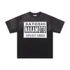 T-shirt Coton Surdimensionné Homme Avec Impression Graphique Satoshi Lavage Vintage Hip Hop Streetwear Manches Courtes