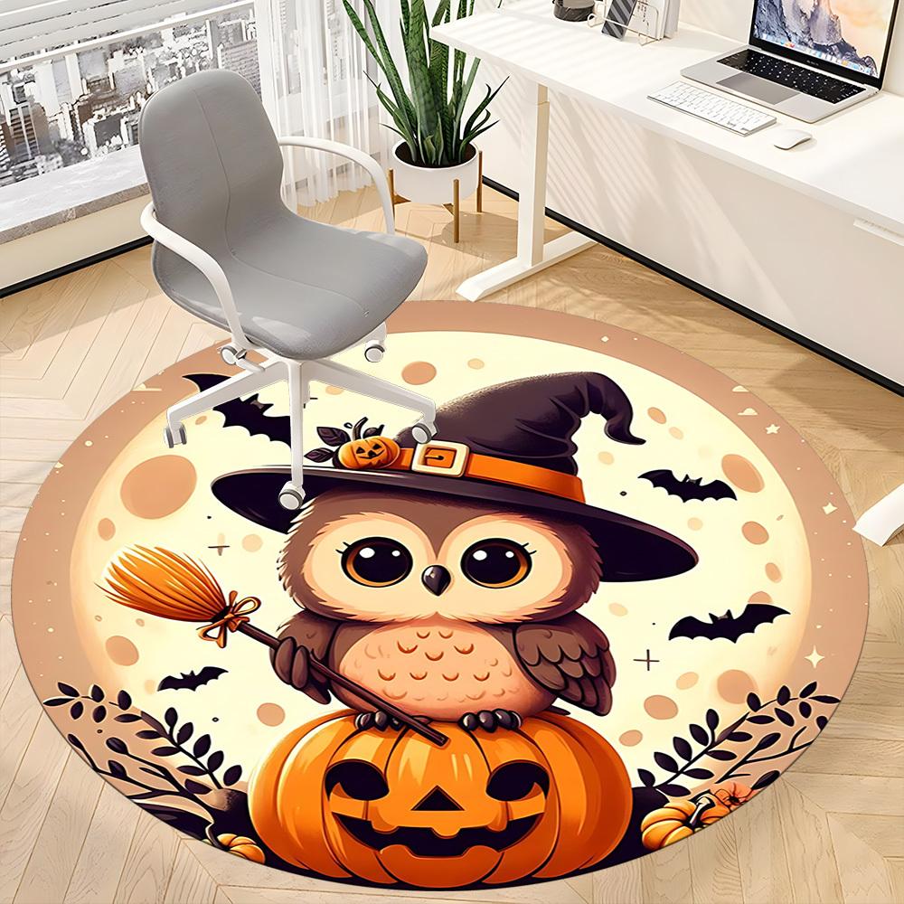 

1pc Owl, Witch Hat Chair Carpet for Office, Soft Comfortable Mat For Office, Living Room, Bedroom, Machine Washable Carpet yy251112075 80cm by 80cm