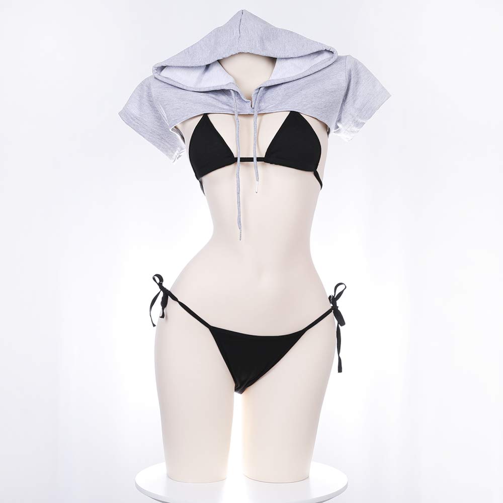 Bikini Cosplay Sexy Mâneci Lungi Topuri Lenjerie Erotică Lenjerie Intimă Erotică Costum Extrem Mini Sutien Costum Micro Bikini Interior Gât Halter 110 Scurt
