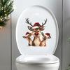 Cute Reindeer Toilet Stickers for Christmas Atmosphere Bathroom and Home Decoration Stickers