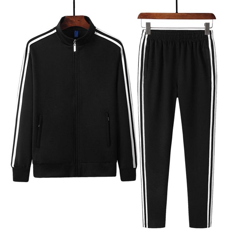 Trendy Three-Stripes Unisex Sports Suit: Customizable LOGO for Spring & Autumn