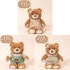 Morgan Bear Plush Toy With Denim Overalls For Kids Gift Gift Box