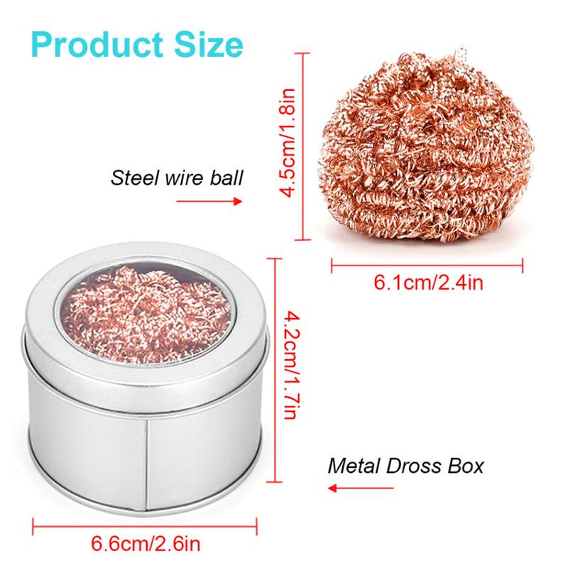 Soldering Iron Cleaning Ball Copper Wire Cleaner Steel Ball Soldering Iron Cleaning Sponge for Stand Holder Welding Desoldering