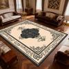 New Classical Black White Flower Pattern Living Room Carpet Retro Decoration Foldable Washable Soft Mat Bedroom Sofa Area Rug