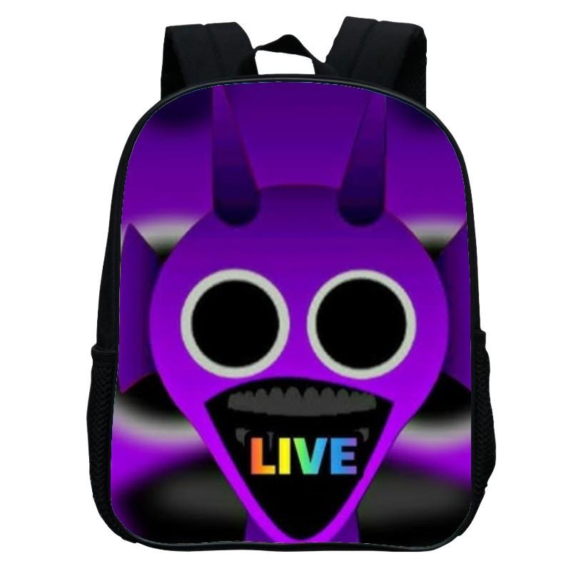 Printed Rhythm Box Kindergarten Bag, Cartoon Sprunki 12-Inch Backpack Lightweight Boys And Girls