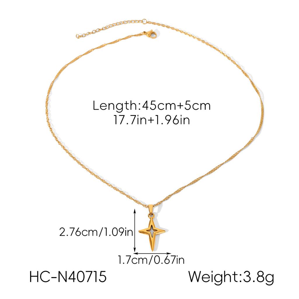 Stainless steel pendant necklace cross necklace women's sweater chain light luxury high-end titanium steel jewelry