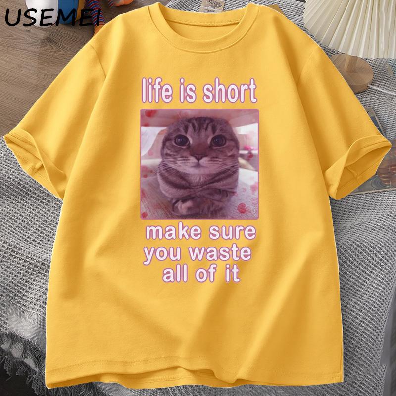 Funny Cat Meme Graphic Tees Cats Dank Memes T Shirt Funny Silly Cats T-shirt Men Women Casual Short Sleeve Tees Printed Tshirt