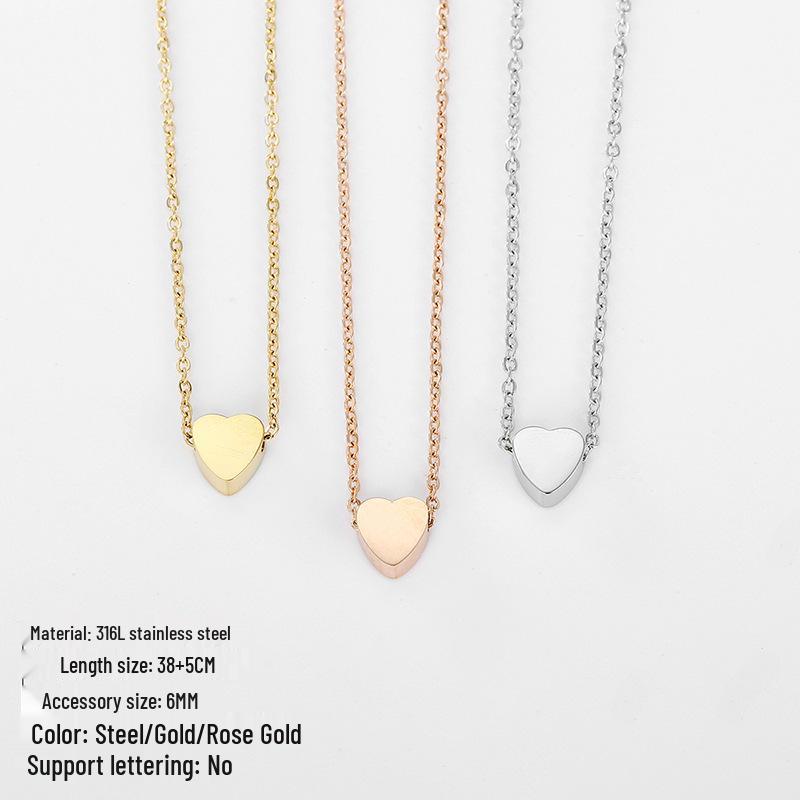 Colar de Coração Feminino - Choker Curto de Aço Inoxidável