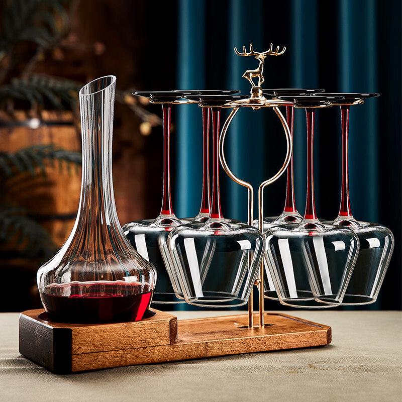 Qingpingguo Luxury European Wine Glass & Decanter Holder Set