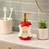 300ML Bitten Fruit Refillable Soap Dispenser, Liquid Hand Soap Shower Gel Container, Empty Pump Lotion Bottle for Bathroom Kitchen