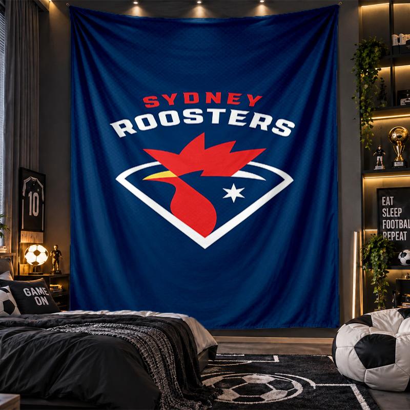 Arazzo da Appendere a Parete Stampa Sydney Roosters Tessuto per Soggiorno Camera da Letto Decorazione per la Casa