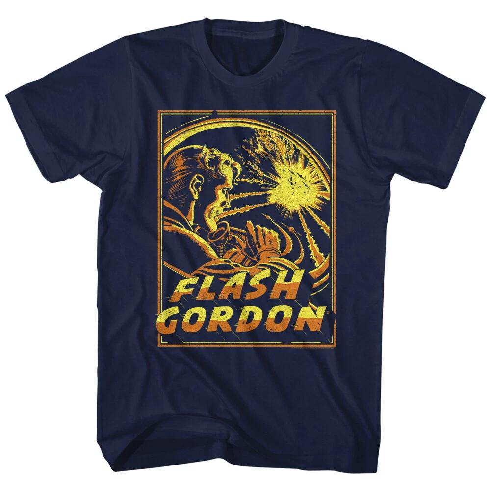 Flash Gordon Classic 80 s Movie Space Ship Explosion Men s T Shirt S