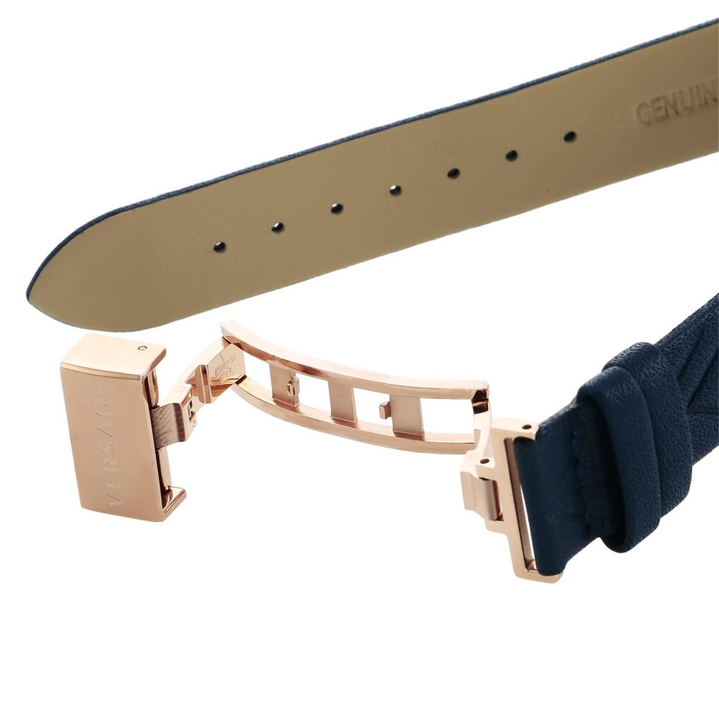 Uhr V-Motiv Blaues Zifferblatt Edelstahl Saphirglas Quarz 35MM Schweizer Uhr VERE01720 [Versace] V-MOTIF Damen [Artikel]