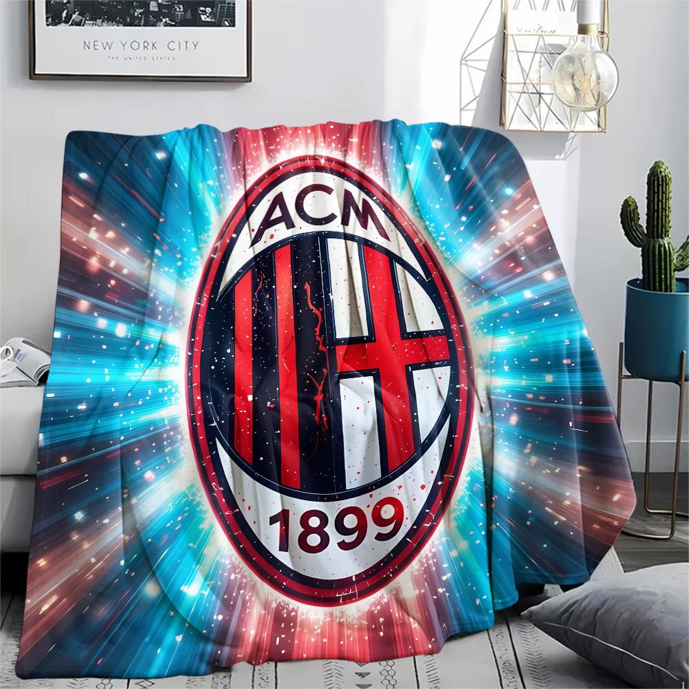 AC Milan Print Flannel Blanket, High Quality Comfortable for All Seasons, Home Decor, Warmth and Comfort, Perfect for Christmas Gifts
