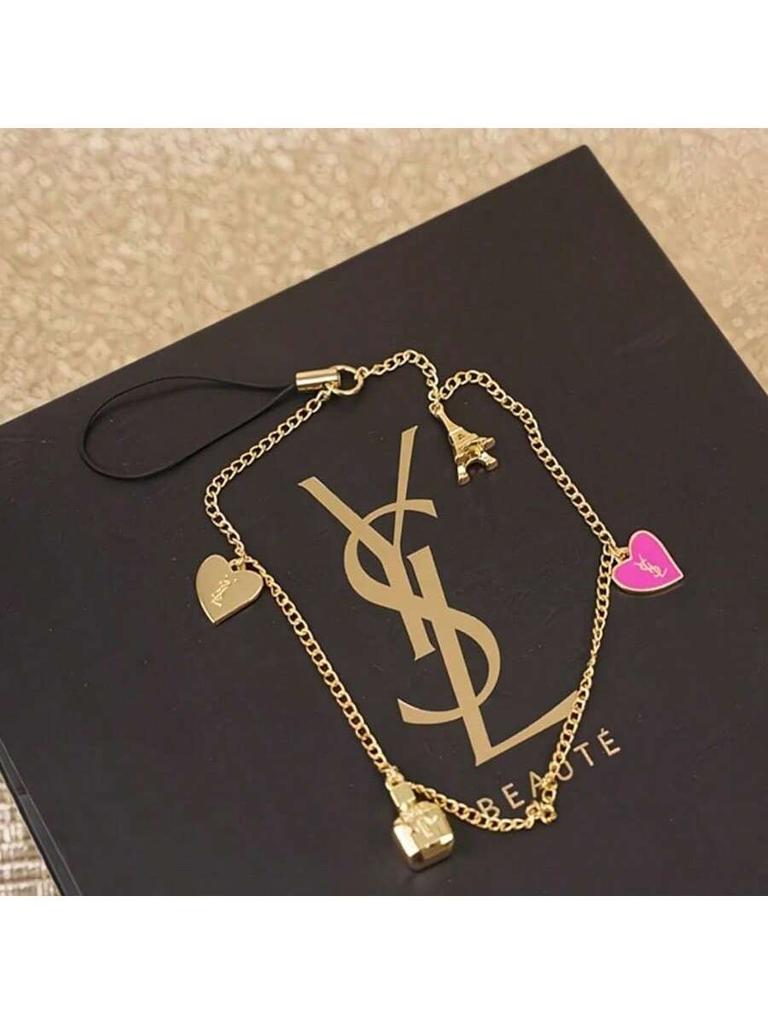 YSL Women's Phone Charm and Key Chain, Sweet and Cute, Exquisite and High-end, Suitable for Daily Use and As a Gift.