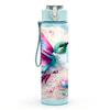 1PC Hummingbird Pink Watercolor Bird Print 750ml Color Plastic Sports Water Bottle Leakproof Flip Straw Lid Suitable for Sports Office Home Use