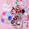 Christmas Velvet Red White Resin Bow New Year'S Nail Art Jewelry Mixed Set Accessories