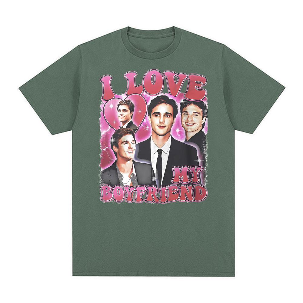 I Love My Boyfriend Jacob Elordi Celebrity Fan Tshirts Unisex Women Summer Vintage Tshirt Comfort Casual Short Sleeve T Shirt Tops
