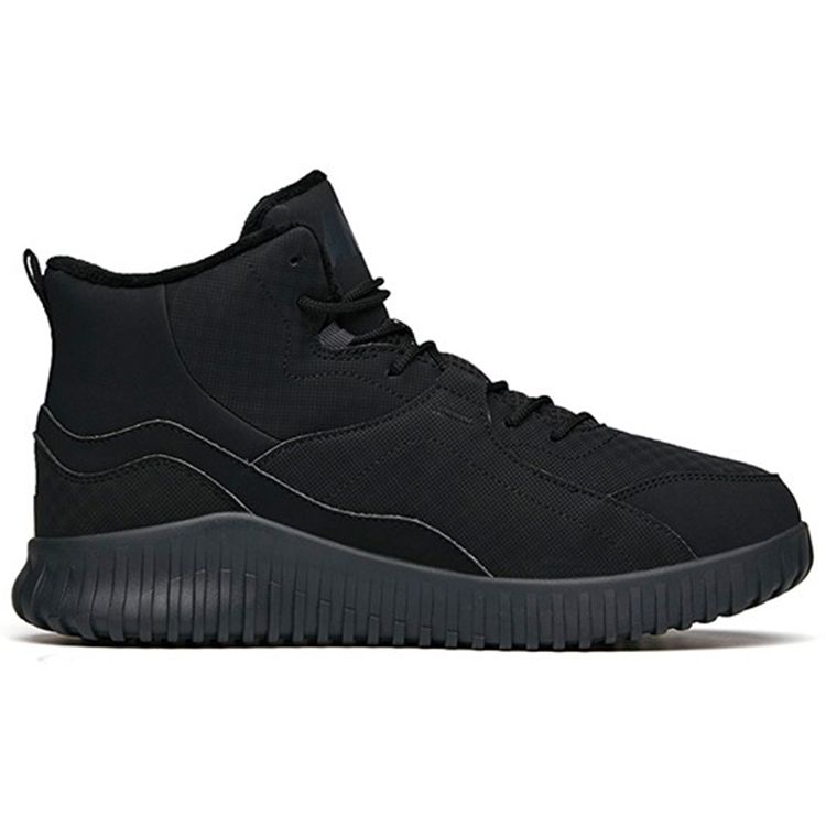 Anta Lifestyle Series Fabric Synthetic Leather Fleece Mid-Top Sports Casual Shoes Men Sneakers Black 112148903-2