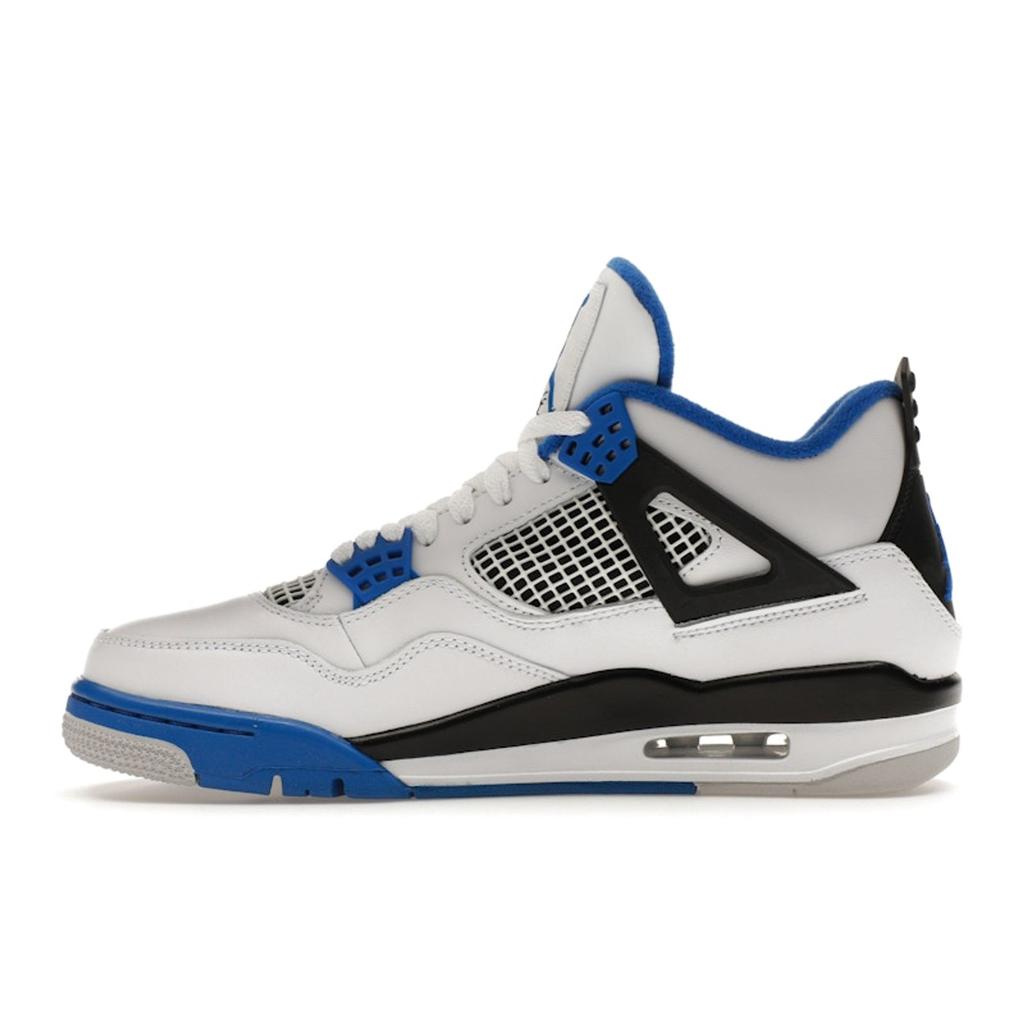 Air Jordan 4 Retro Motorsports Men Sneakers White Game-Royal Black 308497-117