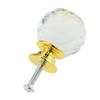 2Pcs 30mm Ball Shaped Crystal Glass Zinc Alloy Base Pull Handle Knob for Cabinet