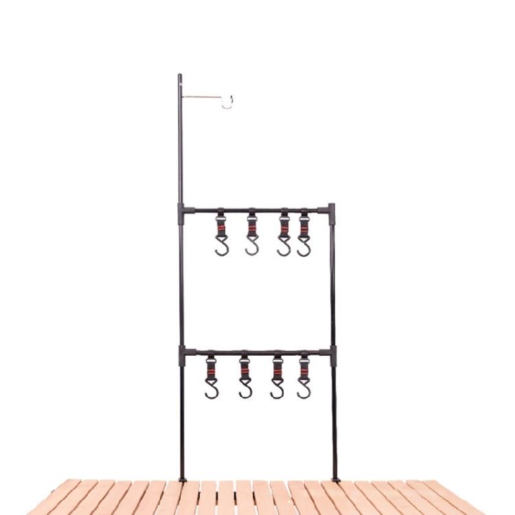 Multi-function Camping Cookware Stand Hanging Organizer with Hooks for Camping