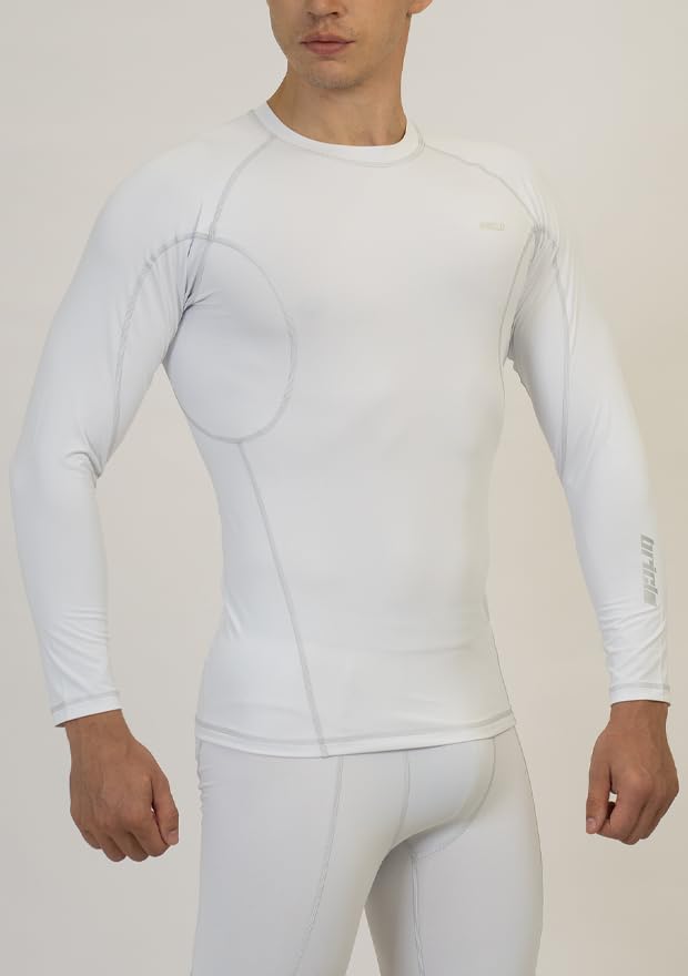 Briclo Long Sleeve Compression Shirt for Spring and Summer UV Power Stretch Compression Shirt for and Compression Sports Base Men's [Stretchable,