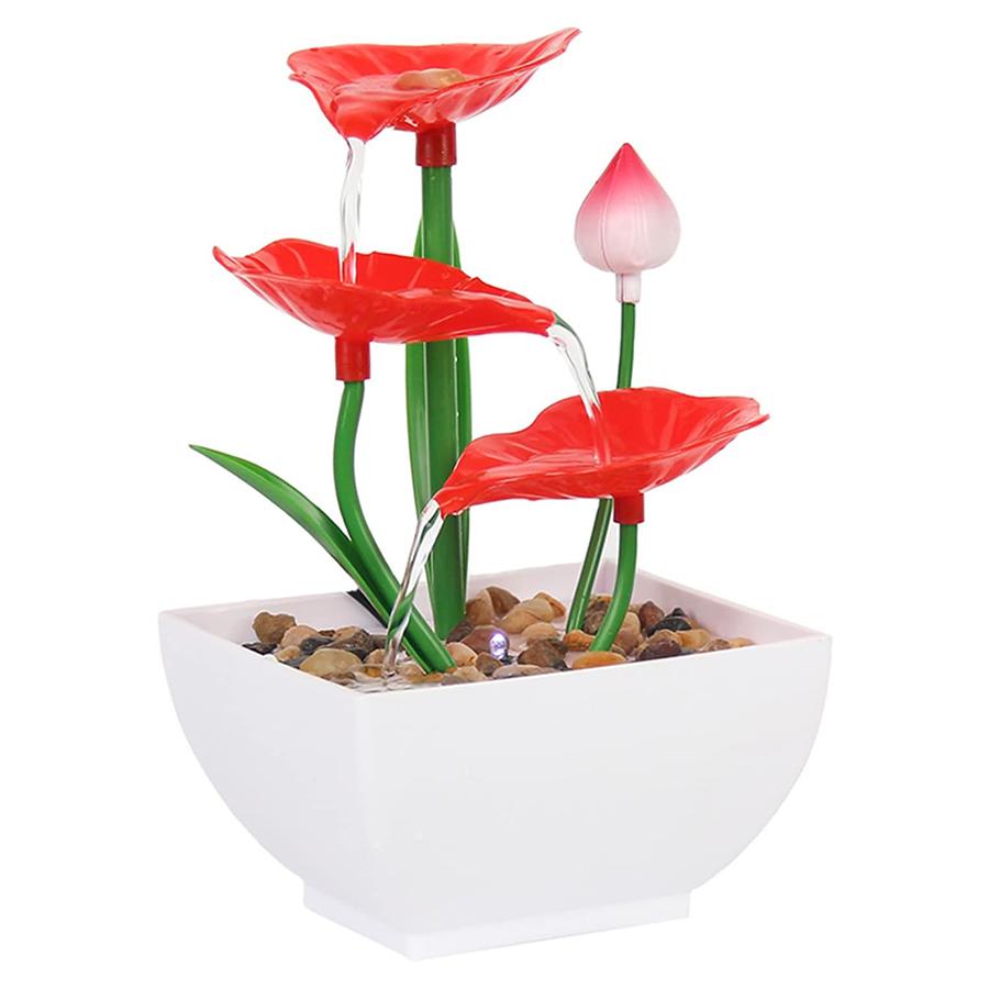 Mini Zen Tabletop Fountain - Relaxing LED Waterfall for Office Desk, Yoga Room & Feng Shui Decor