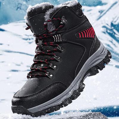 Herren Winterstiefel Herren Plüsch High-Top Outdoor Schuhe Ultraleicht Übergröße Wanderschuhe Plüsch Warm Wanderstiefel